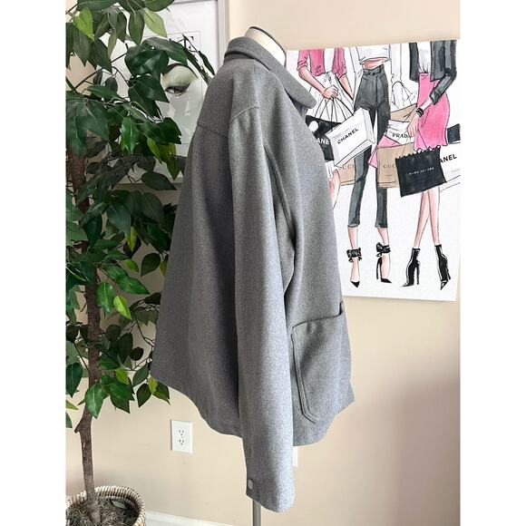 H&M Mens Gray Knit Felted Regular Fit Full Zip Normcore Chore Jacket Size XL - Picture 7 of 9